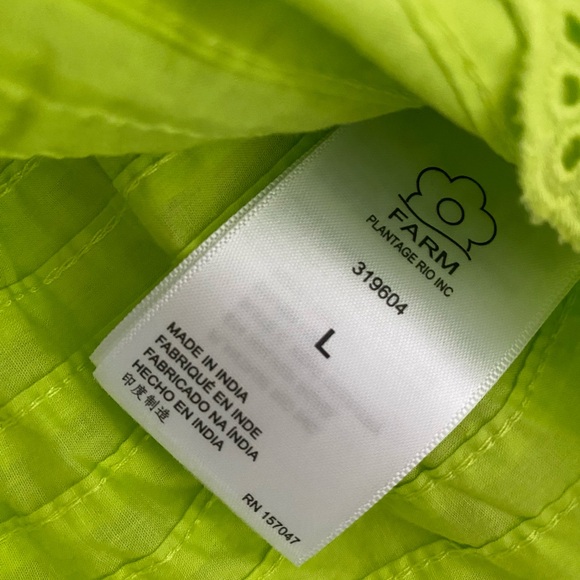 FARM Rio Neon Green Ruffled Mini Skirt size Large - Picture 9 of 11